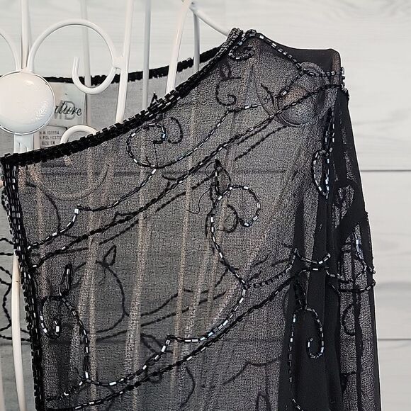 JMD Signature beaded open front sheer formal wear Women's Size 1X - Picture 4 of 12